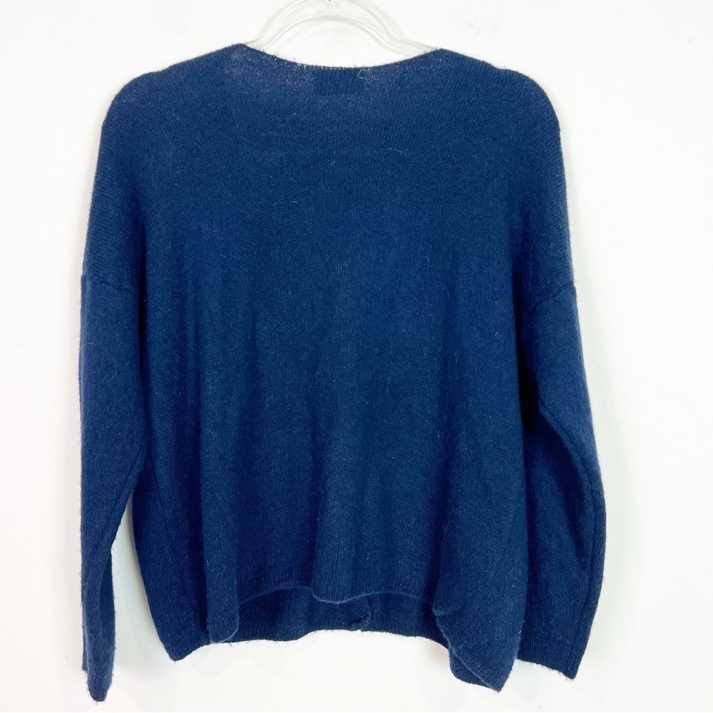 ANAIS & VALENTIN BLUE LONG SLEEVE V-NECK BUTTON FRONT CARDIGAN SWEATER SZ LARGE - Picture 2 of 5